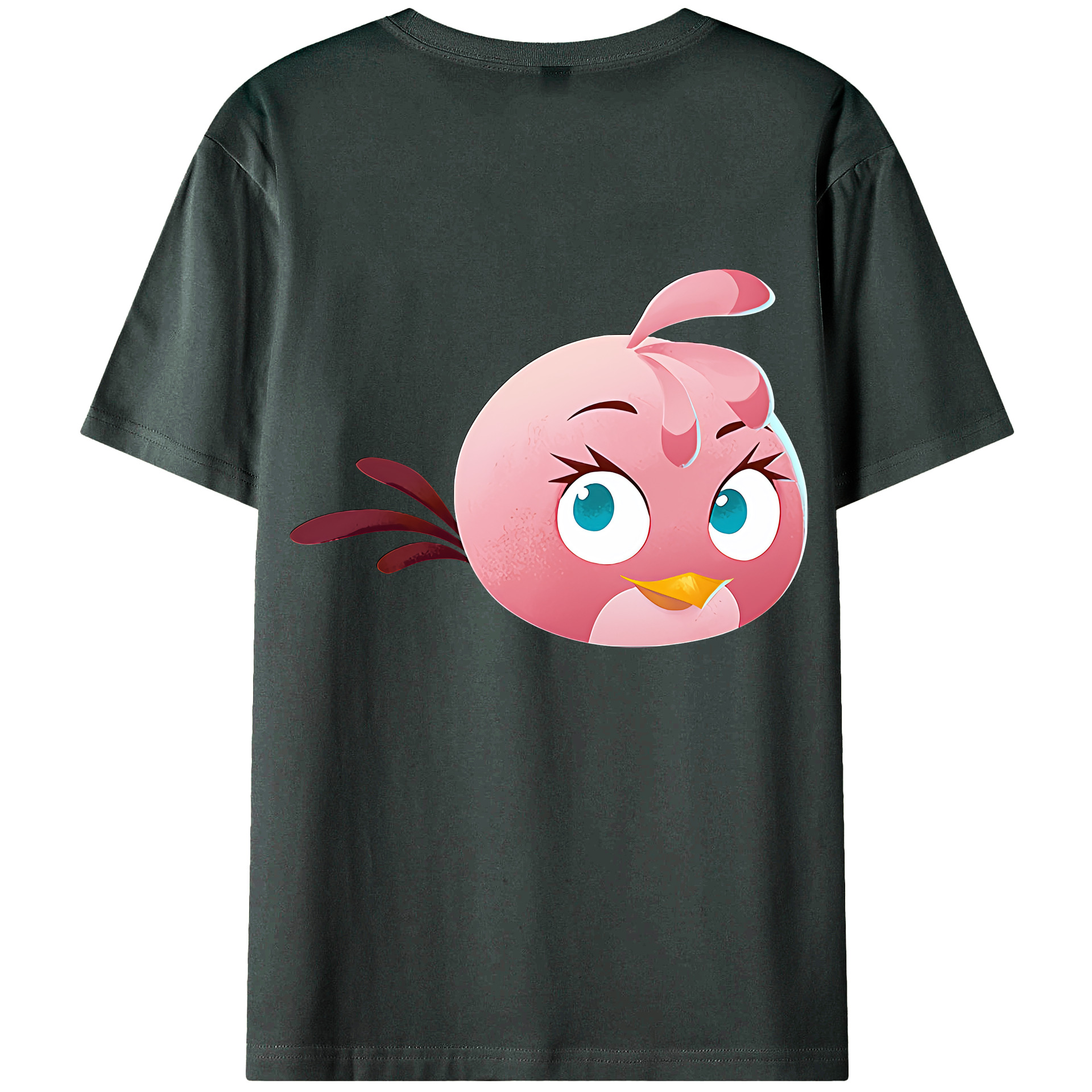 （画像用） Angry Birds アングリーバード 綿100％ メンズ半袖Tシャツ（バックプリント） 通気性